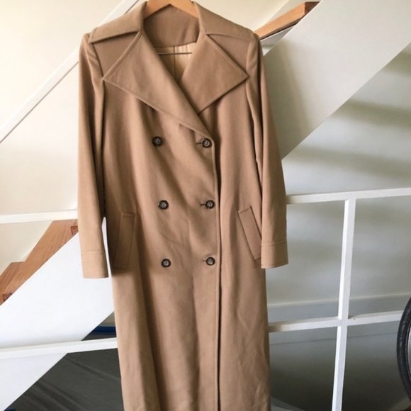 L100% Italian Cashmere Camel Long Coat